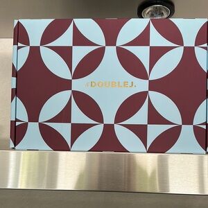 LA DoubleJ Red and Blue Storage Box Geometric Design